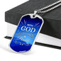 With God All Things Are Possible Necklace Stainless Steel or 18k Gold Dog Tag 24" Chain-Express Your Love Gifts