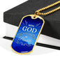 With God All Things Are Possible Necklace Stainless Steel or 18k Gold Dog Tag 24" Chain-Express Your Love Gifts
