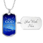 With God All Things Are Possible Necklace Stainless Steel or 18k Gold Dog Tag 24" Chain-Express Your Love Gifts