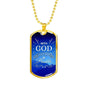 With God All Things Are Possible Necklace Stainless Steel or 18k Gold Dog Tag 24" Chain-Express Your Love Gifts