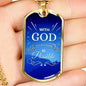 With God All Things Are Possible Necklace Stainless Steel or 18k Gold Dog Tag 24" Chain-Express Your Love Gifts