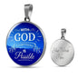 With God Everything Is Possible Circle Necklace Stainless Steel or 18k Gold 18-22"-Express Your Love Gifts