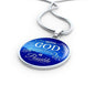 With God Everything Is Possible Circle Necklace Stainless Steel or 18k Gold 18-22"-Express Your Love Gifts