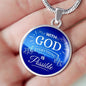 With God Everything Is Possible Circle Necklace Stainless Steel or 18k Gold 18-22"-Express Your Love Gifts