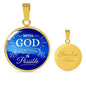 With God Everything Is Possible Circle Necklace Stainless Steel or 18k Gold 18-22"-Express Your Love Gifts