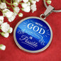 With God Everything Is Possible Circle Necklace Stainless Steel or 18k Gold 18-22"-Express Your Love Gifts