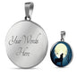 Wolf Circle Necklace Howling At The Moon Night Stainless Steel or 18k Gold 18-22" - Express Your Love Gifts