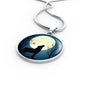 Wolf Circle Necklace Howling At The Moon Night Stainless Steel or 18k Gold 18-22" - Express Your Love Gifts