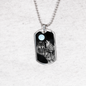 Wolf Necklace Bark At The Moon Stainless Steel or 18k Gold Dog Tag 24" Chain-Express Your Love Gifts