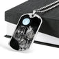 Wolf Necklace Bark At The Moon Stainless Steel or 18k Gold Dog Tag 24" Chain-Express Your Love Gifts