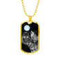Wolf Necklace Bark At The Moon Stainless Steel or 18k Gold Dog Tag 24" Chain-Express Your Love Gifts