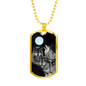Wolf Necklace Bark At The Moon Stainless Steel or 18k Gold Dog Tag 24" Chain-Express Your Love Gifts