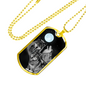 Wolf Necklace Bark At The Moon Stainless Steel or 18k Gold Dog Tag 24" Chain-Express Your Love Gifts