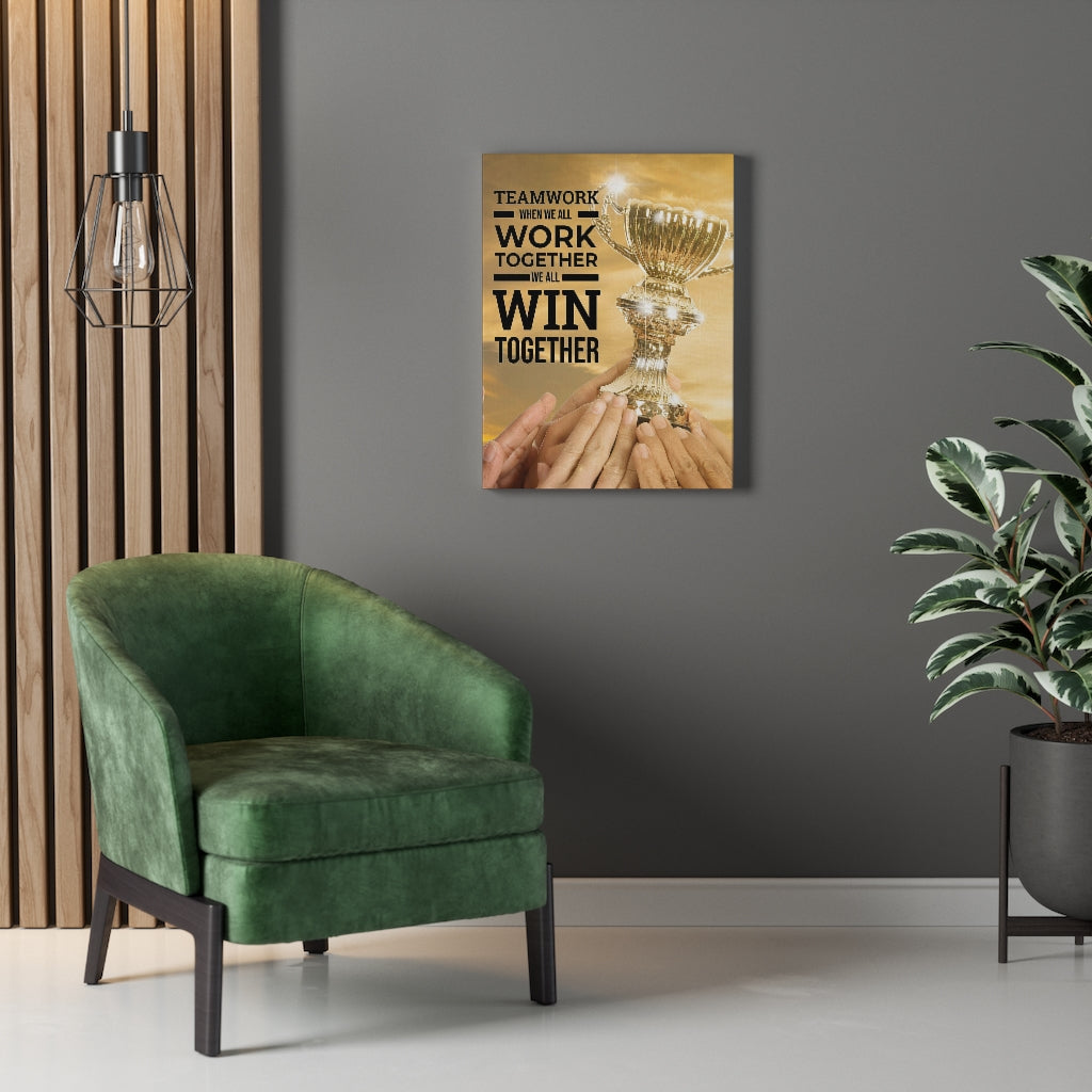 Work Together Win Together Motivational Verse Inspiring Wall Art - Express Your Love Gifts