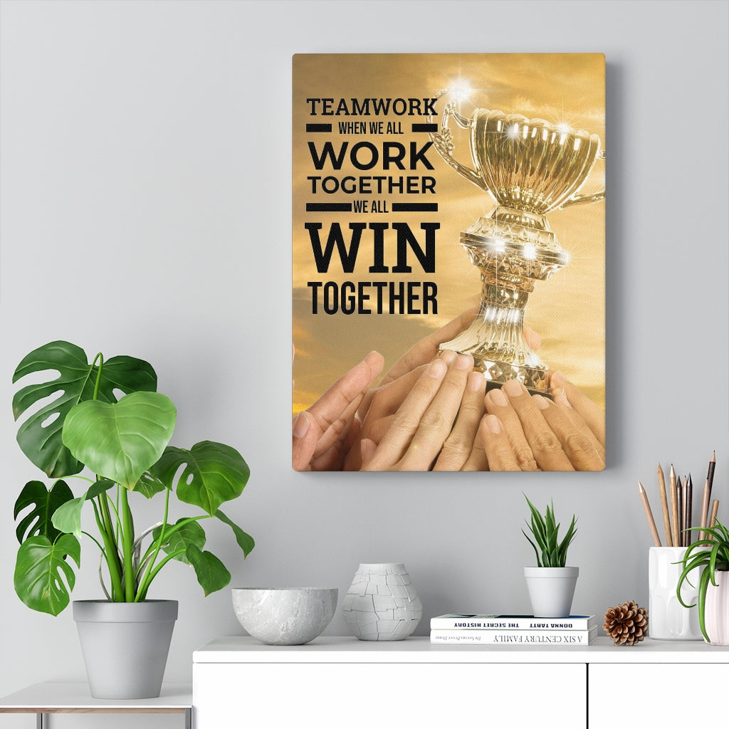 Work Together Win Together Motivational Verse Inspiring Wall Art - Express Your Love Gifts