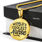 World'S Coolest Nurse Circle Necklace Stainless Steel or 18k Gold 18-22" - Express Your Love Gifts