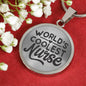 World'S Coolest Nurse Circle Necklace Stainless Steel or 18k Gold 18-22" - Express Your Love Gifts