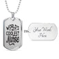 World'S Coolest Nurse Necklace Stainless Steel or 18k Gold Dog Tag 24" Chain - Express Your Love Gifts