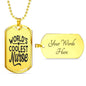 World'S Coolest Nurse Necklace Stainless Steel or 18k Gold Dog Tag 24" Chain - Express Your Love Gifts