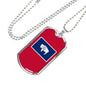 Wyoming Flag Pendant Stainless Steel or 18k Gold Dog Tag Necklace 24" Chain - Express Your Love Gifts
