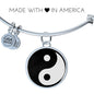 Yin Yang Bracelet Stainless Steel or 18k Gold Circle Yoga Bangle - Express Your Love Gifts