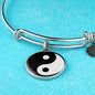 Yin Yang Bracelet Stainless Steel or 18k Gold Circle Yoga Bangle - Express Your Love Gifts