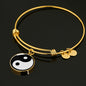 Yin Yang Bracelet Stainless Steel or 18k Gold Circle Yoga Bangle - Express Your Love Gifts