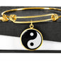 Yin Yang Bracelet Stainless Steel or 18k Gold Circle Yoga Bangle - Express Your Love Gifts