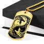 Yin Yang Dragon Necklace Martial Arts Gift Stainless Steel or 18k Gold Dog Tag 24" Chain - Express Your Love Gifts