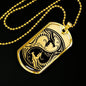 Yin Yang Dragon Necklace Martial Arts Gift Stainless Steel or 18k Gold Dog Tag 24" Chain - Express Your Love Gifts