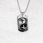 Yin Yang Dragon Necklace Martial Arts Gift Stainless Steel or 18k Gold Dog Tag 24" Chain - Express Your Love Gifts