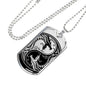 Yin Yang Dragon Necklace Martial Arts Gift Stainless Steel or 18k Gold Dog Tag 24" Chain - Express Your Love Gifts