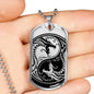 Yin Yang Dragon Necklace Martial Arts Gift Stainless Steel or 18k Gold Dog Tag 24" Chain - Express Your Love Gifts