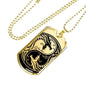 Yin Yang Dragon Necklace Martial Arts Gift Stainless Steel or 18k Gold Dog Tag 24" Chain - Express Your Love Gifts