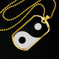 Yin Yang Necklace Balance Stainless Steel or 18k Gold Dog Tag 24" Chain-Express Your Love Gifts