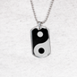 Yin Yang Necklace Balance Stainless Steel or 18k Gold Dog Tag 24" Chain-Express Your Love Gifts