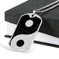 Yin Yang Necklace Balance Stainless Steel or 18k Gold Dog Tag 24" Chain-Express Your Love Gifts