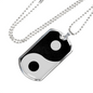 Yin Yang Necklace Balance Stainless Steel or 18k Gold Dog Tag 24" Chain-Express Your Love Gifts
