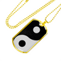 Yin Yang Necklace Balance Stainless Steel or 18k Gold Dog Tag 24" Chain-Express Your Love Gifts