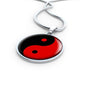 Yin Yang Necklace Black And Red Circle Pendant Stainless Steel or 18k Gold 18-22" - Express Your Love Gifts