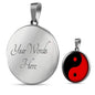 Yin Yang Necklace Black And Red Circle Pendant Stainless Steel or 18k Gold 18-22" - Express Your Love Gifts