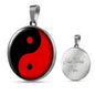 Yin Yang Necklace Black And Red Circle Pendant Stainless Steel or 18k Gold 18-22" - Express Your Love Gifts