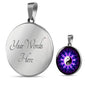Yin Yang Necklace Purple Lotus Circle Pendant Stainless Steel or 18k Gold 18-22" - Express Your Love Gifts