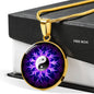 Yin Yang Necklace Purple Lotus Circle Pendant Stainless Steel or 18k Gold 18-22" - Express Your Love Gifts