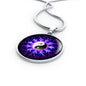 Yin Yang Necklace Purple Lotus Circle Pendant Stainless Steel or 18k Gold 18-22" - Express Your Love Gifts