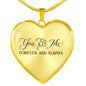 You & Me Forever And Always Necklace Stainless Steel or 18k Gold Heart Pendant 18-22" - Express Your Love Gifts