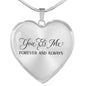 You & Me Forever And Always Necklace Stainless Steel or 18k Gold Heart Pendant 18-22" - Express Your Love Gifts