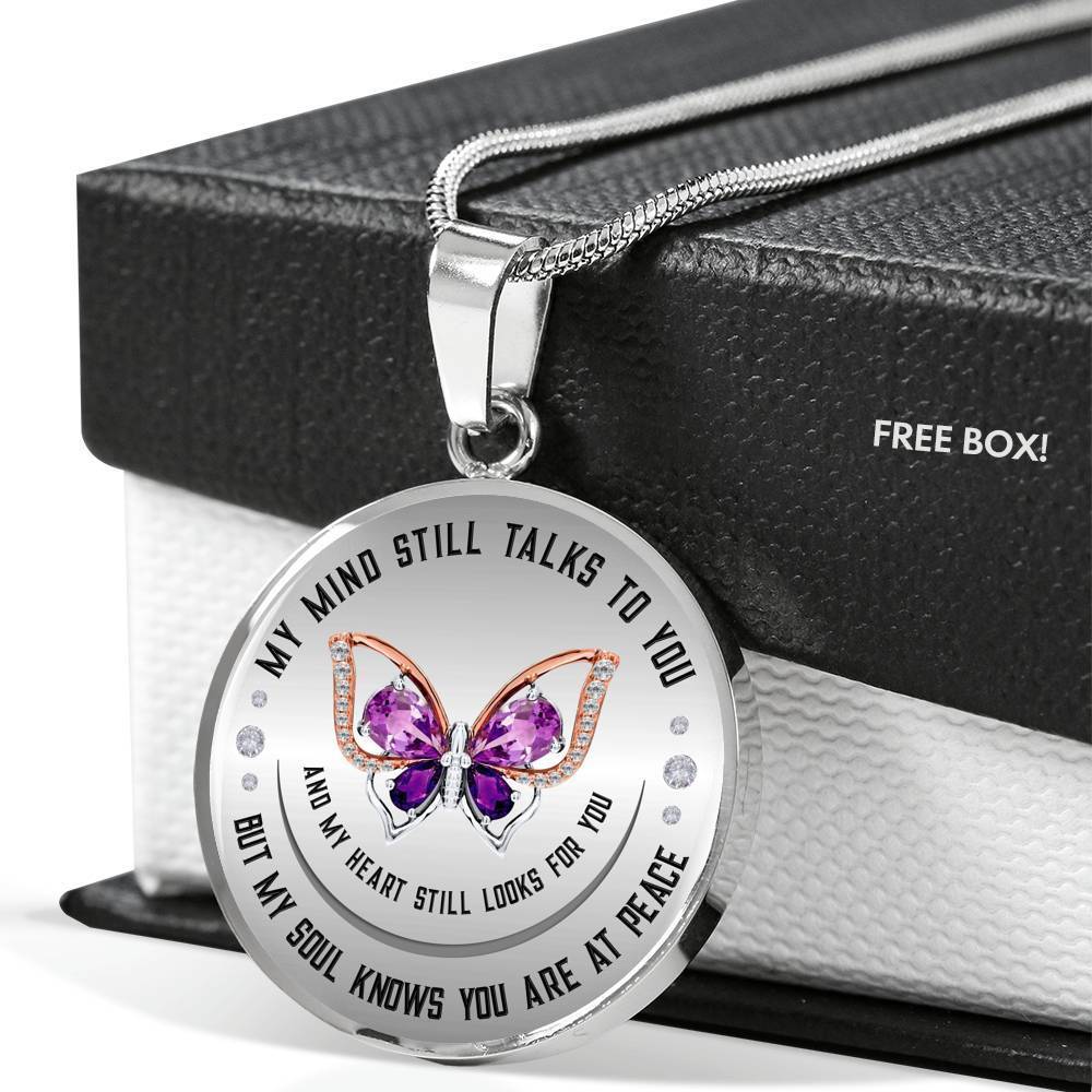 You Are At Peace Memorial Love Circle Necklace Stainless Steel or 18k Gold 18-22" - Express Your Love Gifts