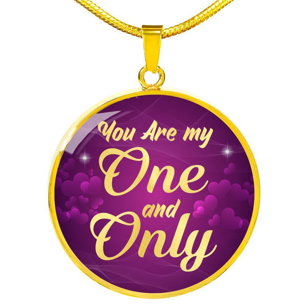 You Are My One And Only 18k Gold Circle Necklace 18-22"-Express Your Love Gifts