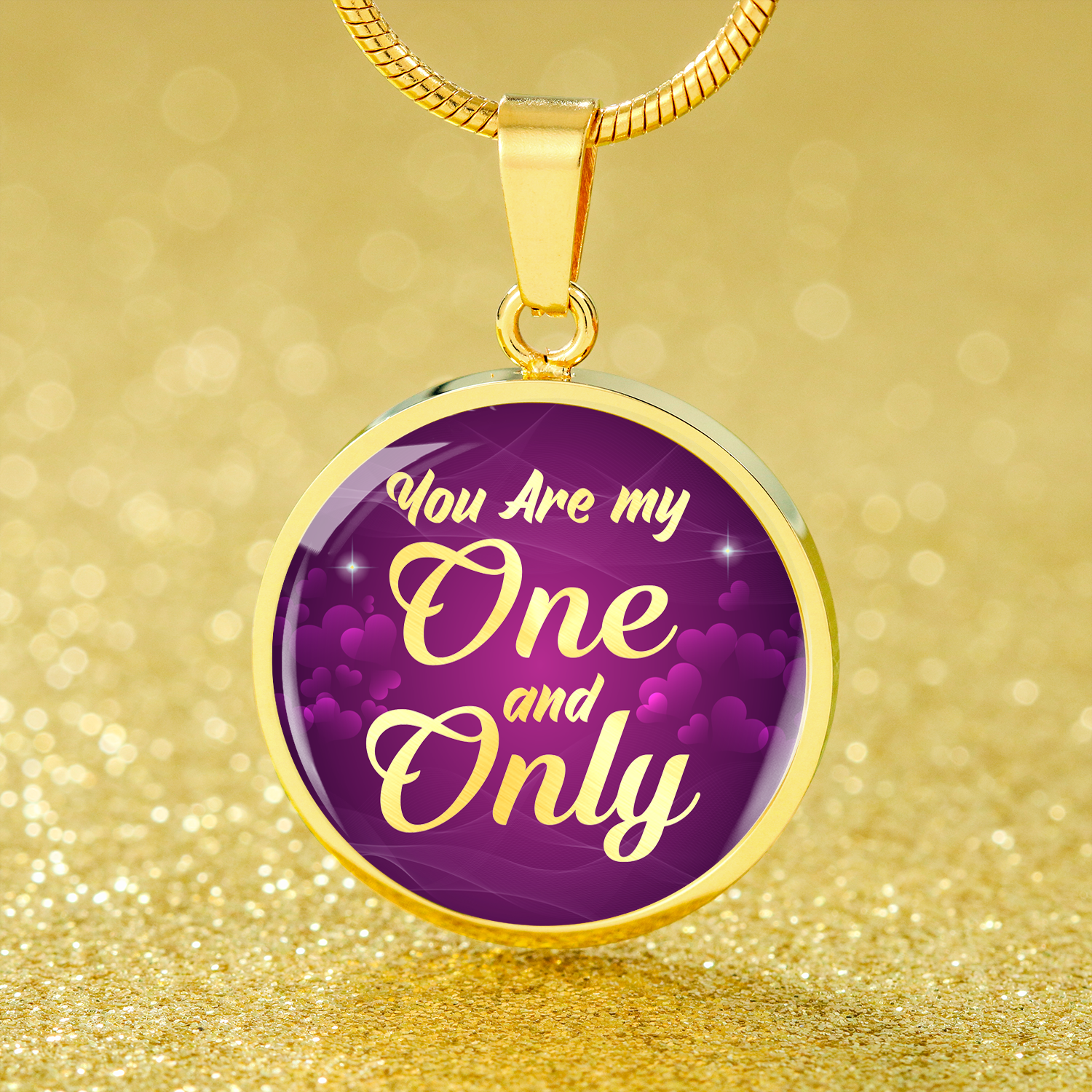 You Are My One And Only 18k Gold Circle Necklace 18-22"-Express Your Love Gifts